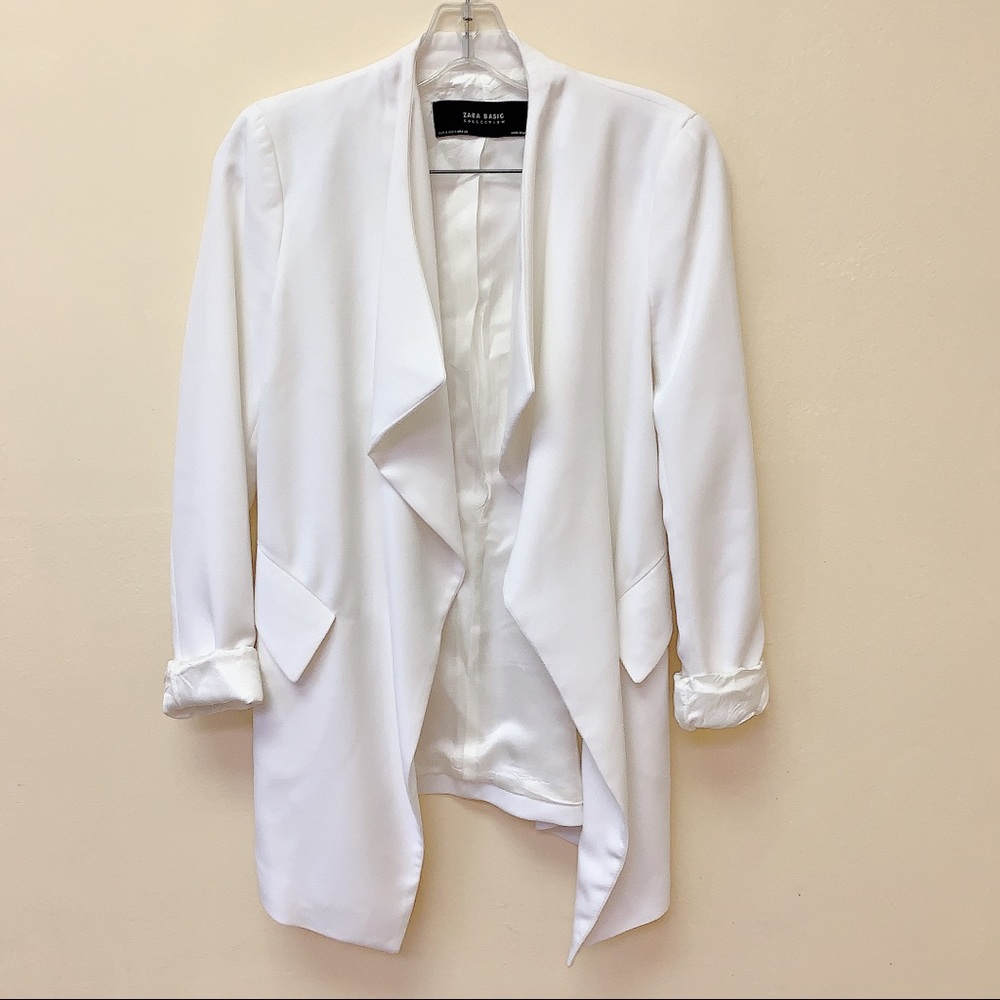 Zara Basic White Jacket/Cardigan - image 5